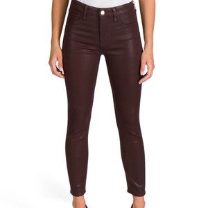 NWT Jen 7 Coated Skinny Ankle Jeans in Chocolate Brown Size 18
